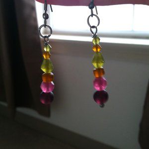 Vibrant glass bead earrings